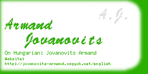 armand jovanovits business card